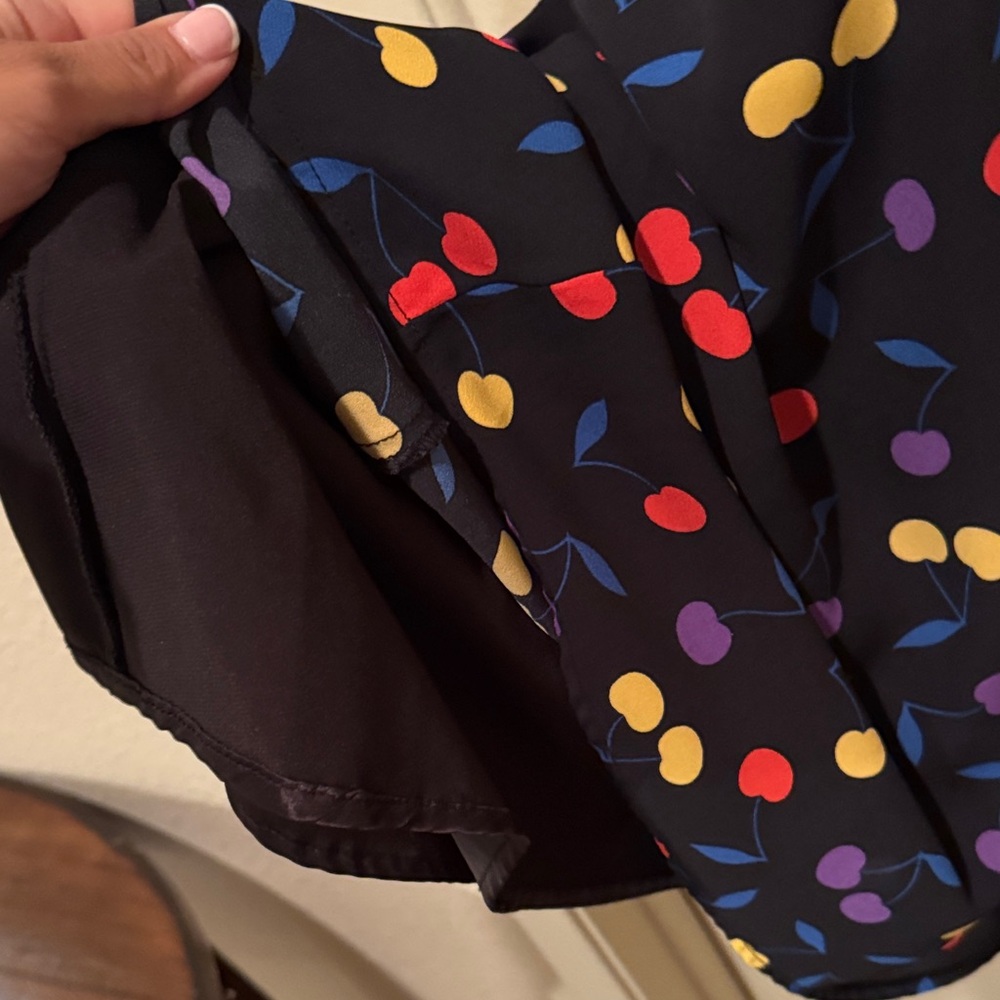 ModCloth black Midi Dress with Multicolor cherry Print - Picture 4 of 5